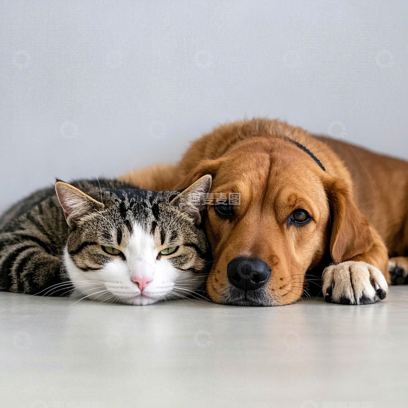 高清大图下载【趣麦麦图】萌宠猫狗合照好朋友