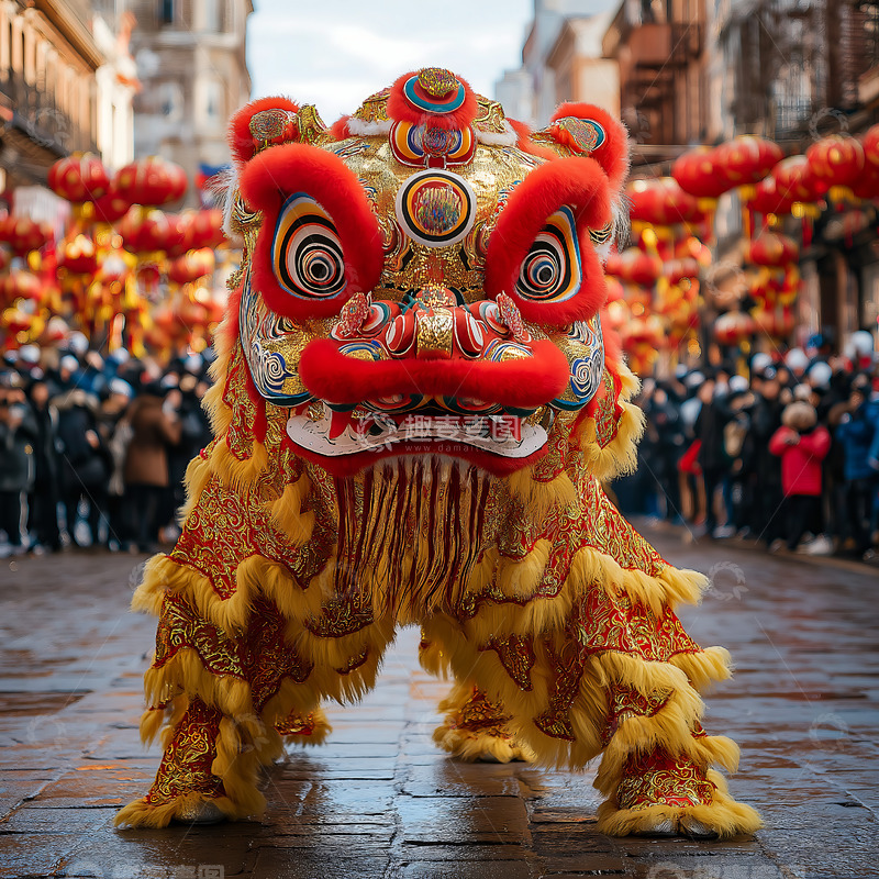 高清大图下载【趣麦麦图】舞狮醒狮新春