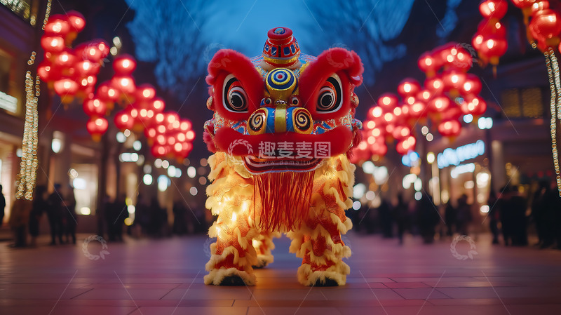 高清大图下载【趣麦麦图】喜庆新春醒狮