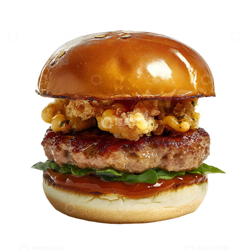 高清大图下载【趣麦麦图】一份鸡排牛肉汉堡