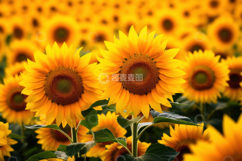 高清大图下载【趣麦麦图】一片向日葵花田