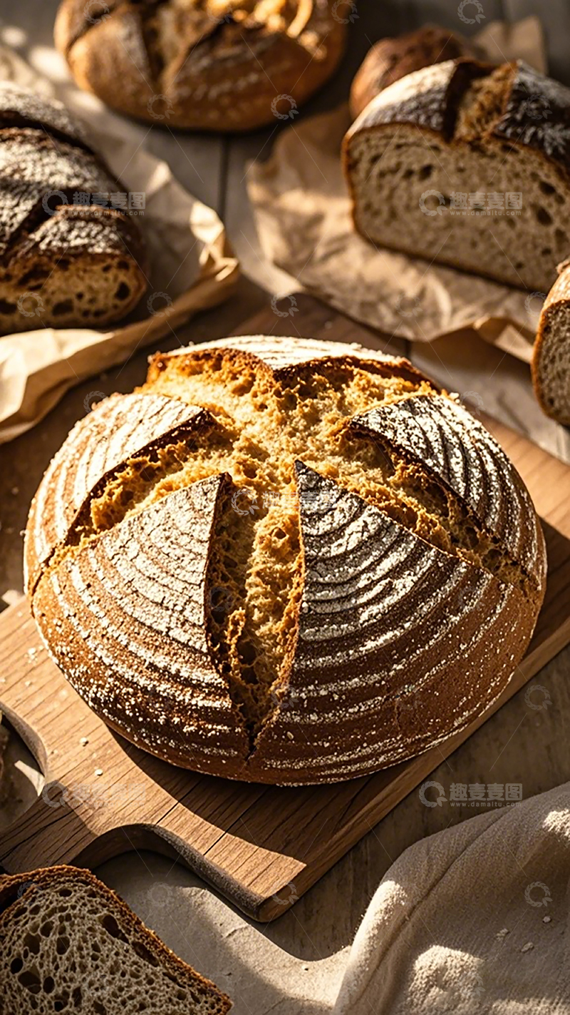 高清大图下载【趣麦麦图】烘焙美食全麦面包展示