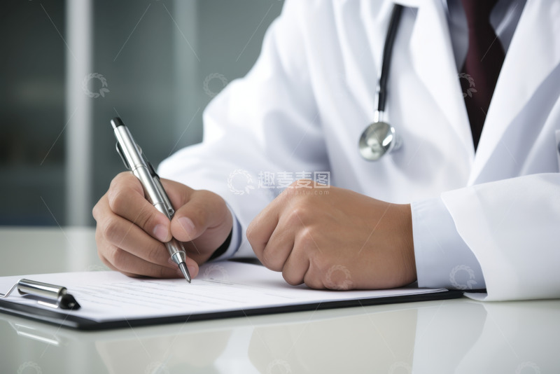 高清大图下载【趣麦麦图】拿着笔写字的一位医生