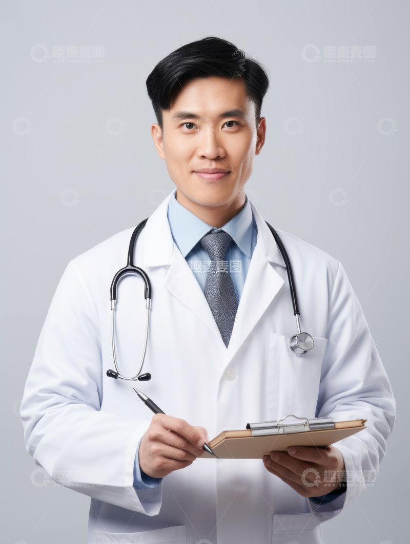 高清大图下载【趣麦麦图】拿着病例的医生肖像