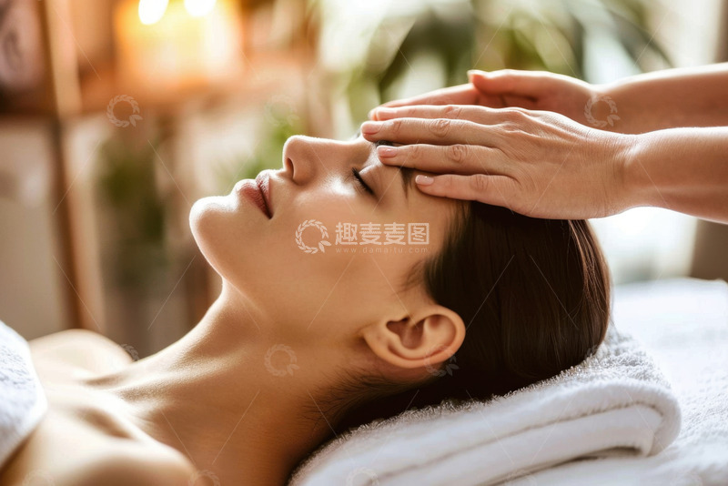 高清大图下载【趣麦麦图】女士按摩头部摄影