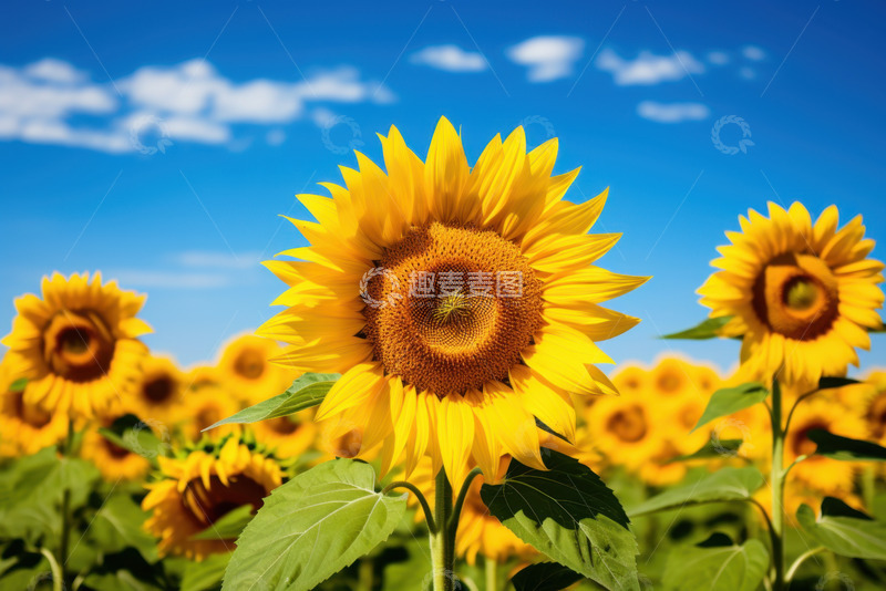 高清大图下载【趣麦麦图】太阳花在蓝天下