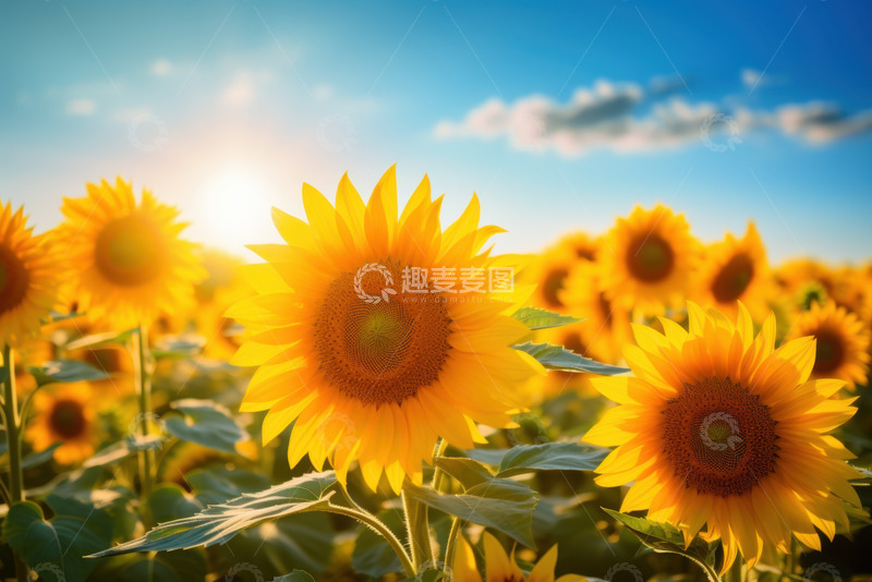 高清大图下载【趣麦麦图】阳光透过向日葵