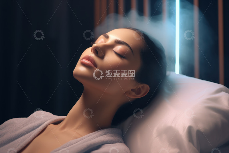 高清大图下载【趣麦麦图】做面部护理的女士