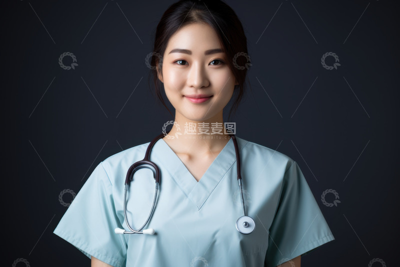 高清大图下载【趣麦麦图】微笑的护士肖像