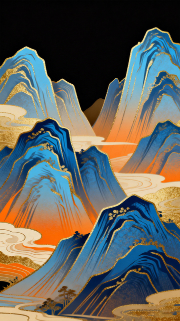 抽象山水艺术装饰画