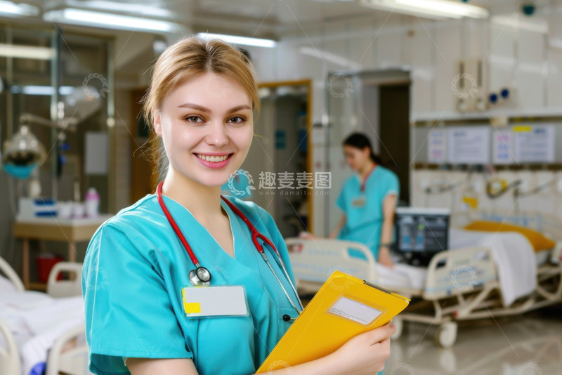 高清大图下载【趣麦麦图】病房里的一位护士