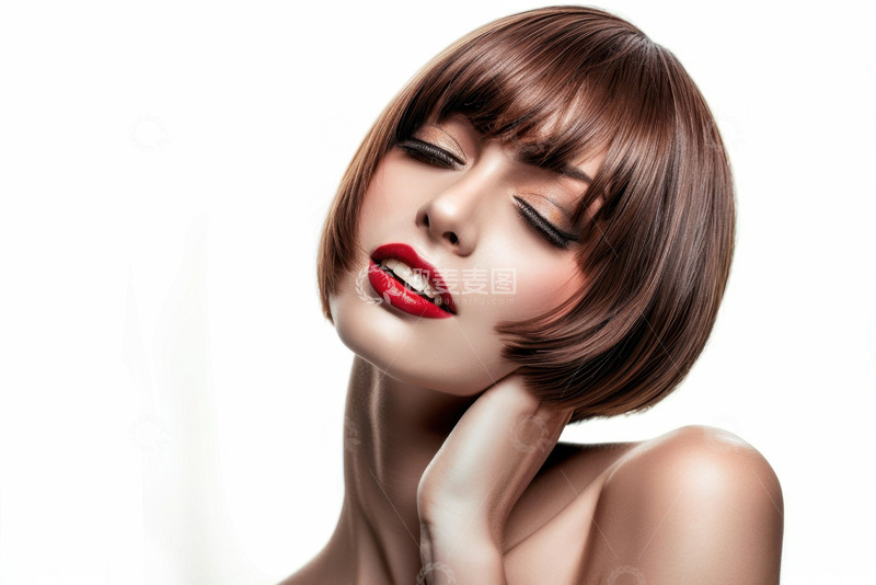 高清大图下载【趣麦麦图】短头发的美女