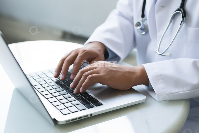 高清大图下载【趣麦麦图】上班打电脑的医生