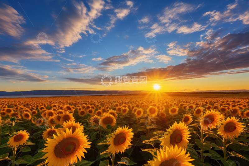 高清大图下载【趣麦麦图】向日葵花田风景