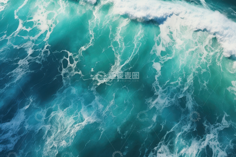 高清大图下载【趣麦麦图】碧蓝色的海浪