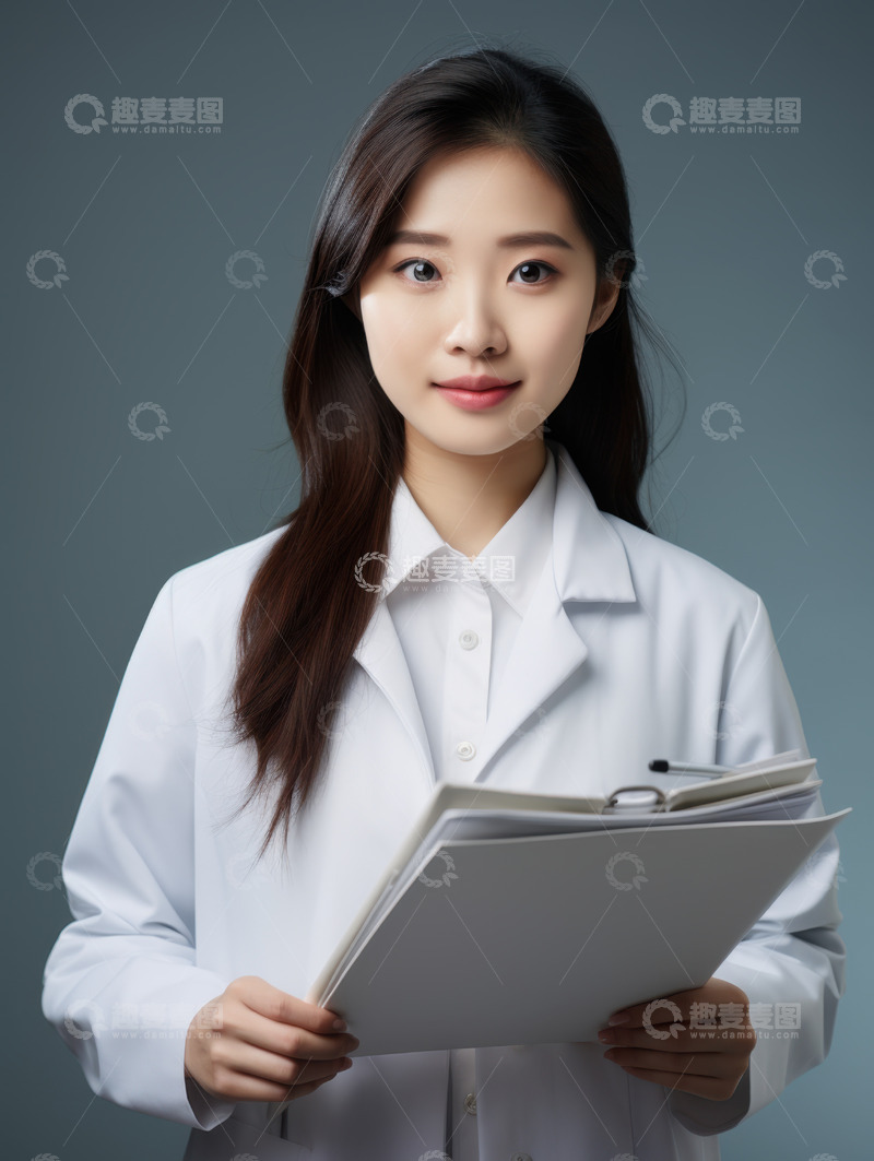 高清大图下载【趣麦麦图】拿着文件的一位医生