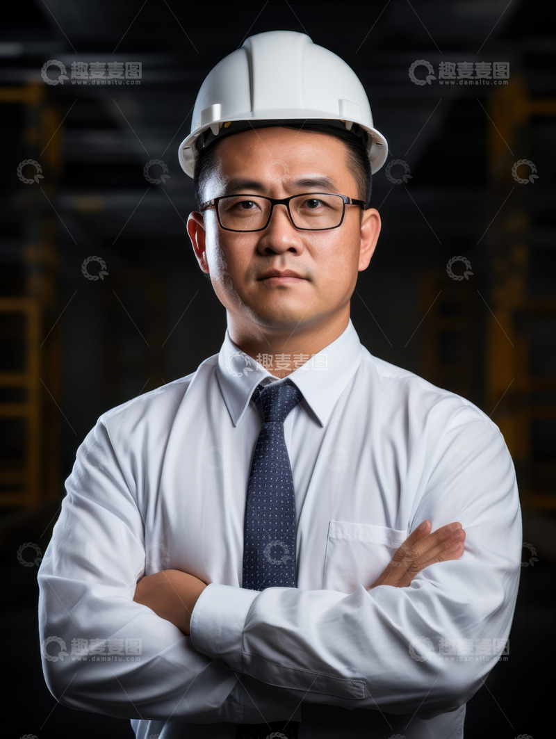 高清大图下载【趣麦麦图】带着头盔的建筑老板