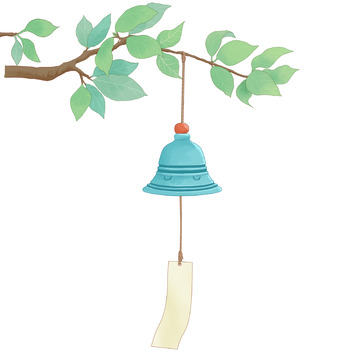 春季风铃绿叶树枝