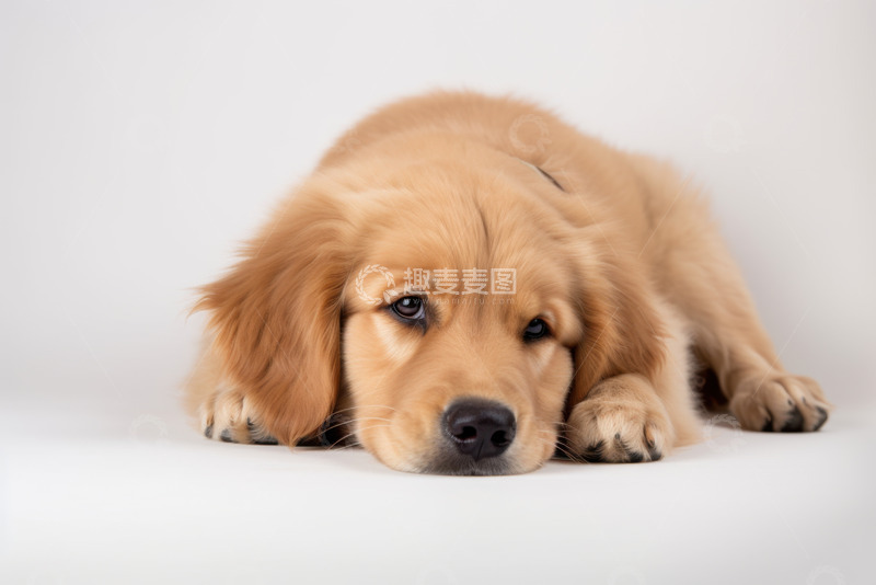 高清大图下载【趣麦麦图】趴着的可爱狗狗