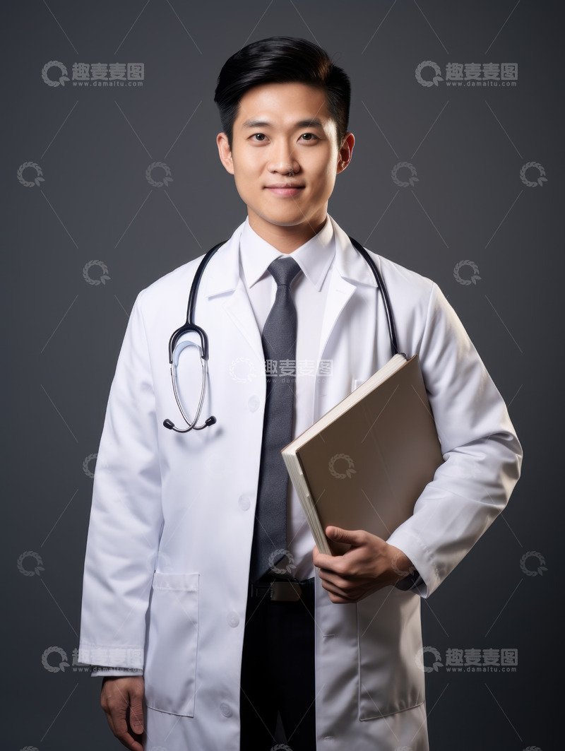 高清大图下载【趣麦麦图】抱着文件夹的医生