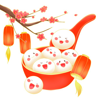 元宵节创意拟人元宵梅花灯笼