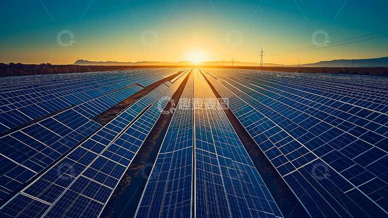 高清大图下载【趣麦麦图】光伏板太阳能清洁能源