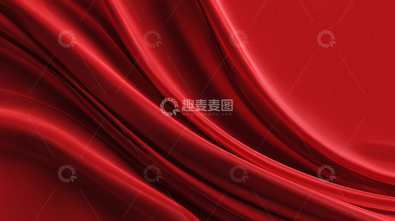 高清大图下载【趣麦麦图】红色丝绸飘逸流动
