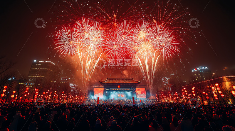 高清大图下载【趣麦麦图】新春烟花活动