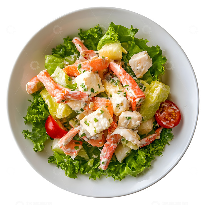 高清大图下载【趣麦麦图】螃蟹沙拉美味