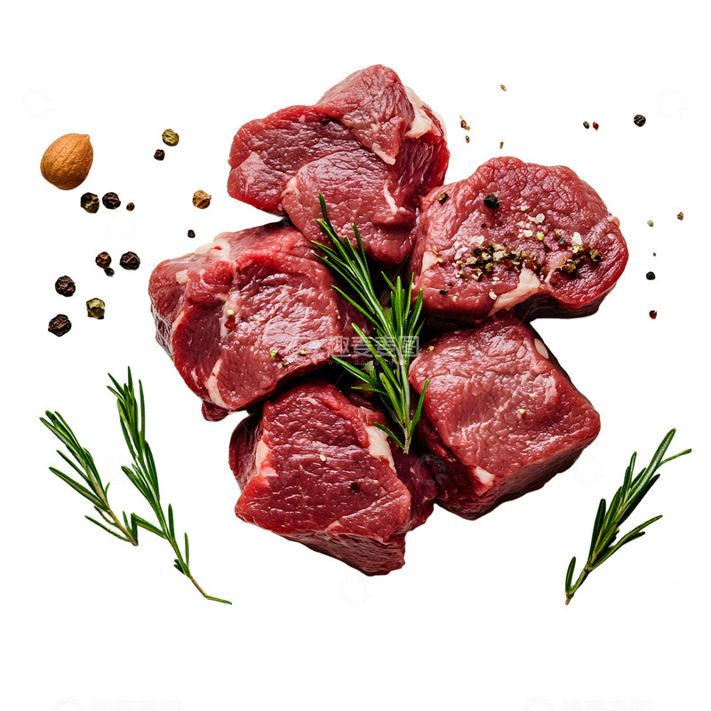 高清大图下载【趣麦麦图】生肉牛肉粒肉类