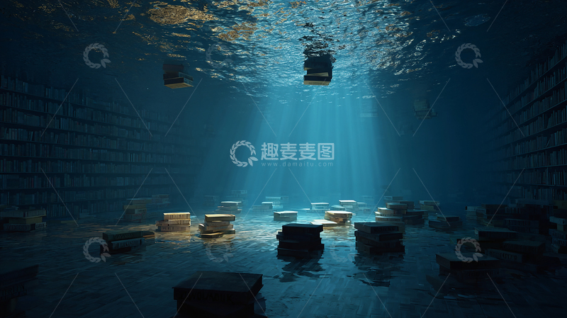 高清大图下载【趣麦麦图】深海书海奇幻场景