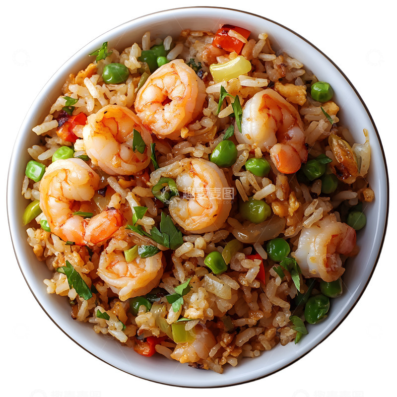 高清大图下载【趣麦麦图】虾肉炒饭美味