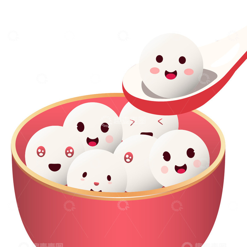 源文件下载【趣麦麦图】元宵节可爱卡通汤圆