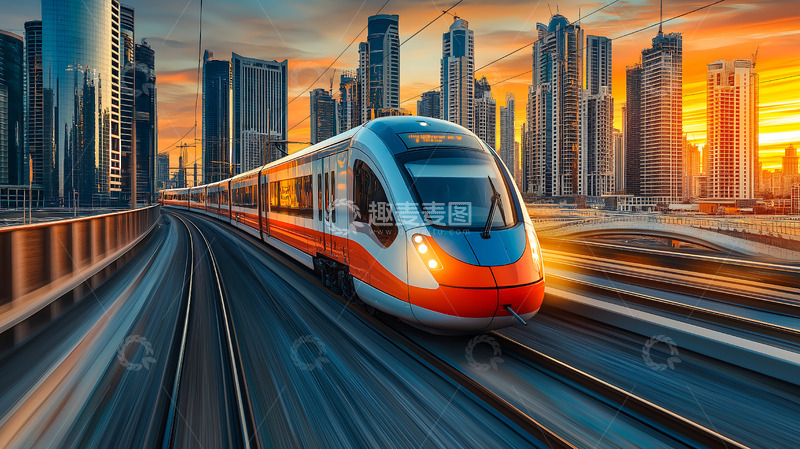 高清大图下载【趣麦麦图】轨道列车交通