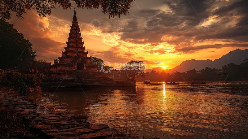 高清大图下载【趣麦麦图】塔楼建筑楼阁