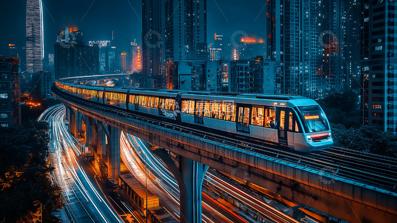 高清大图下载【趣麦麦图】列车交通轨道