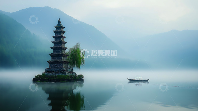 高清大图下载【趣麦麦图】塔楼楼阁雪地