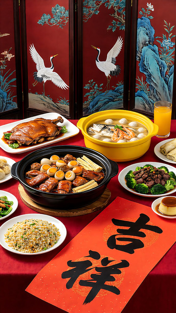 中国传统宴席美食摄影年夜饭