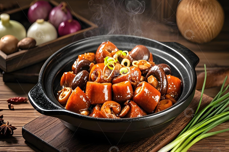 高清大图下载【趣麦麦图】砂锅美食红烧猪尾