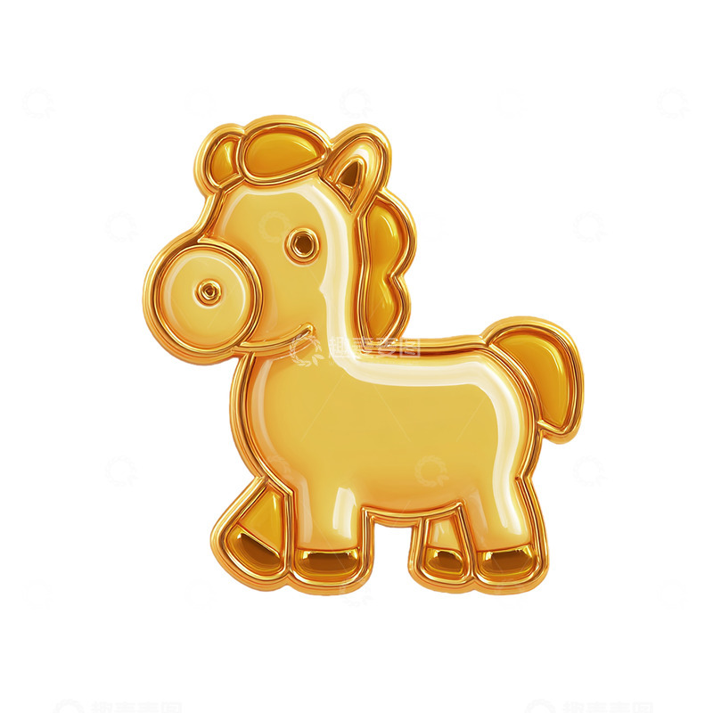 高清大图下载【趣麦麦图】金色童趣小马造型