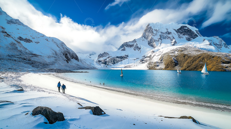 高清大图下载【趣麦麦图】雪山海滨海边