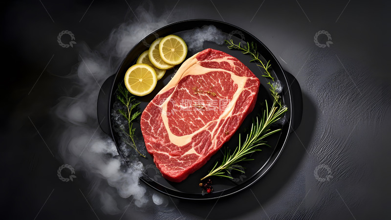 高清大图下载【趣麦麦图】即将烹饪的鲜牛肉牛排