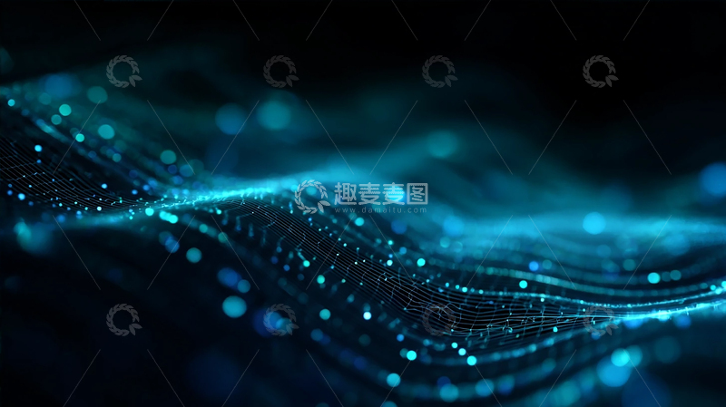 高清大图下载【趣麦麦图】-数字海浪流动视觉