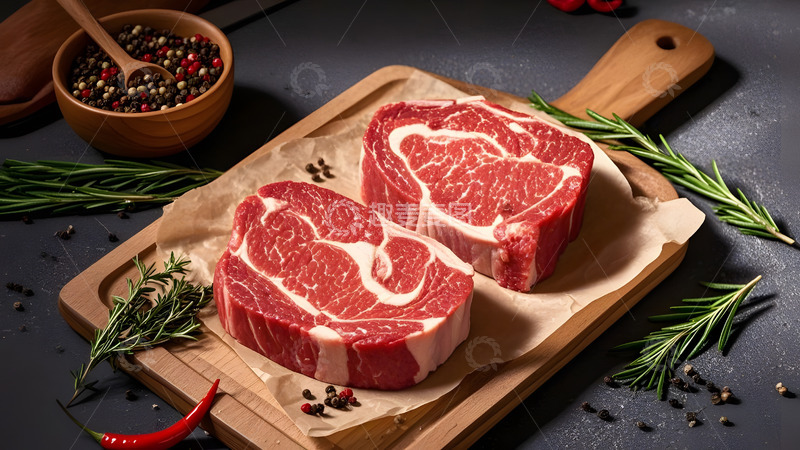 高清大图下载【趣麦麦图】切片生牛肉准备户外烧烤