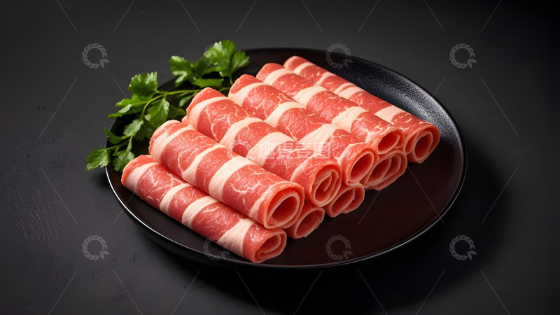 高清大图下载【趣麦麦图】准备烤制中的牛肉片