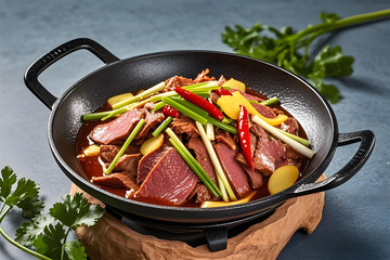 干锅驴肉美食摄影