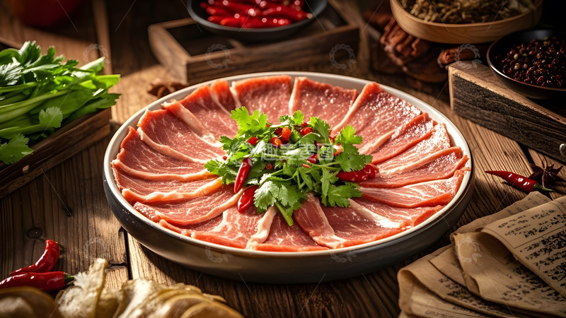 高清大图下载【趣麦麦图】健康低脂的羊肉卷