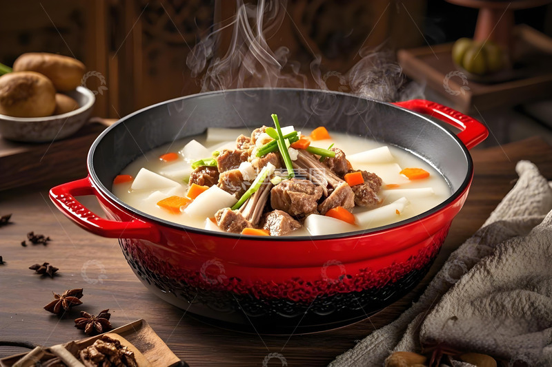 高清大图下载【趣麦麦图】萝卜羊肉煲美食摄影