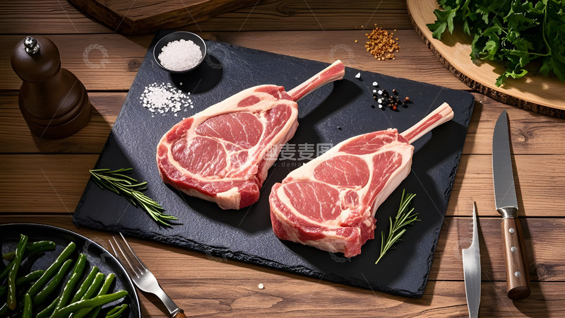 高清大图下载【趣麦麦图】鲜嫩多汁的精选羊排