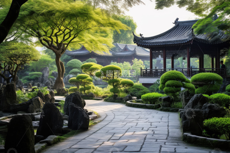 高清大图下载【趣麦麦图】园林凉亭美景